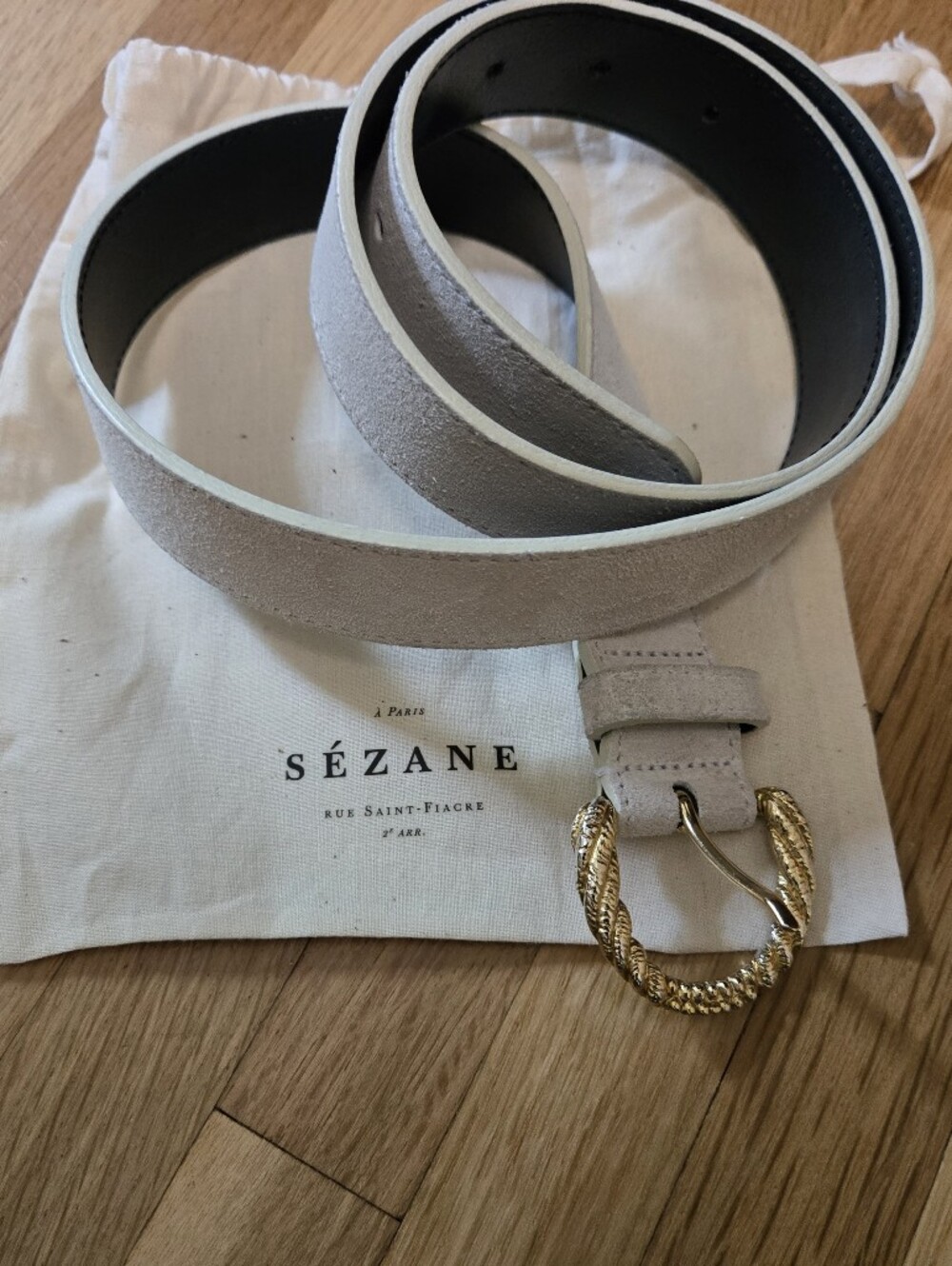 Sezane Thelma Belt Light Beige - Size 95